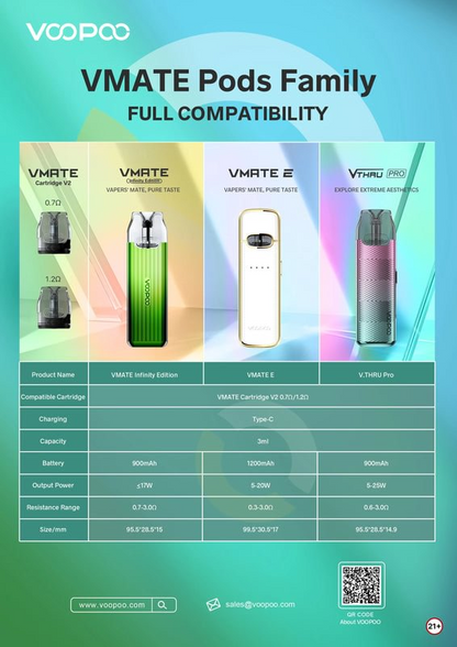 原裝正品 VOOPOO通用空倉（2顆裝）/適配VOOPOO VMATE E/pro/Infinity Edition 台灣現貨