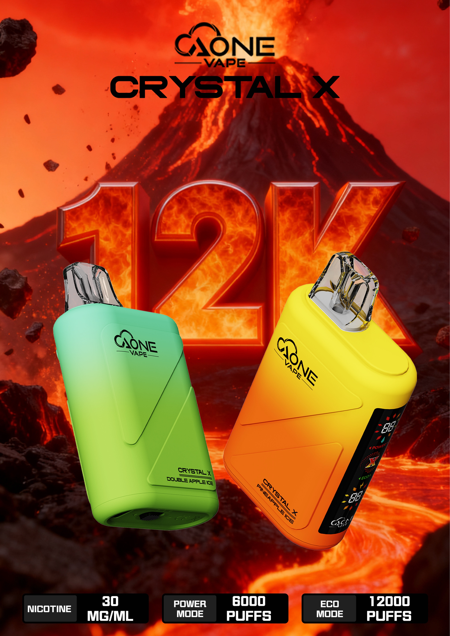 AONE VAPE CRYSTAL X 水晶2代 12000口 大容量拋棄式電子菸